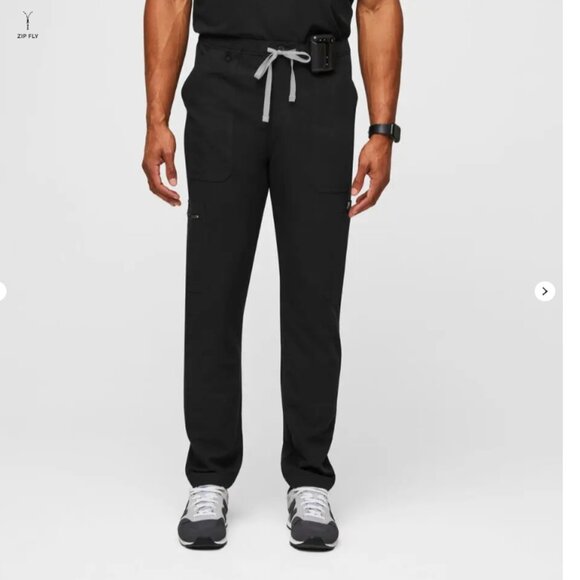Figs Black Men's Cairo Cargo Scrub Pants Zip Fly size Medium - Picture 1 of 13